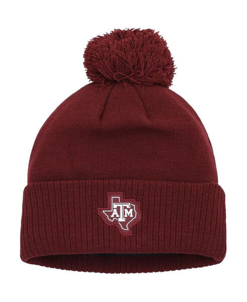 Шапка вязаная с бубоном Adidas Maroon Texas A&M Aggies 2023 Sideline COLD.RDY для мужчин