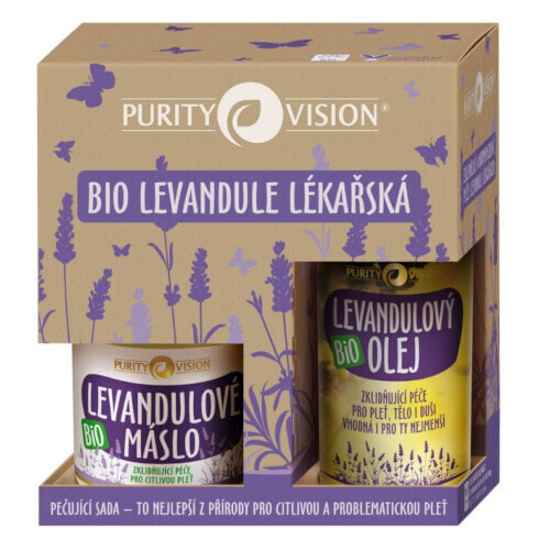 Набор для ухода за телом с лавандой Purity Vision Флаконораспылитель Lavender органическое масло 100 мл 120 мл органическое масло Лавандовое масло органическое Caring set with lavender medical.