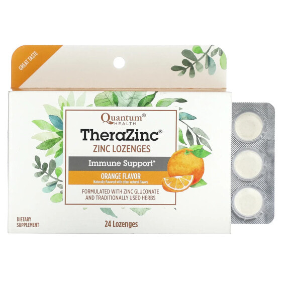 TheraZinc, Zinc Lozenges, Orange, 24 Lozenges