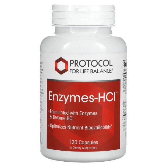 БАД для пищеварительной системы Protocol For Life Balance Enzymes-HCl, 120 капсул