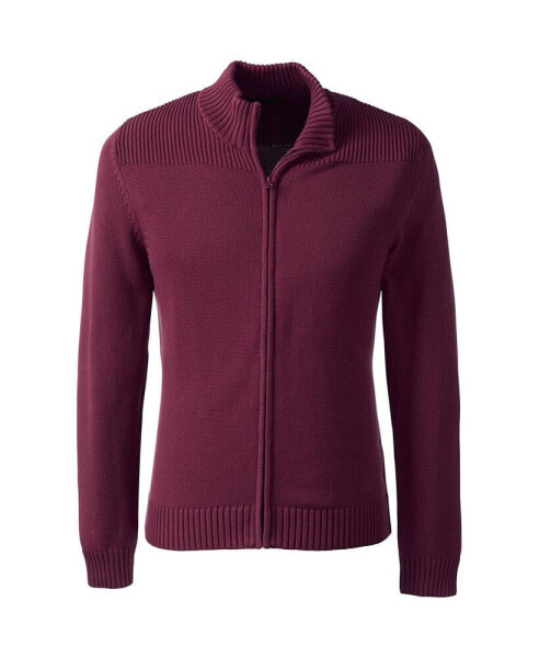 Men's School Uniform Cotton Modal Zip Front Cardigan Sweater