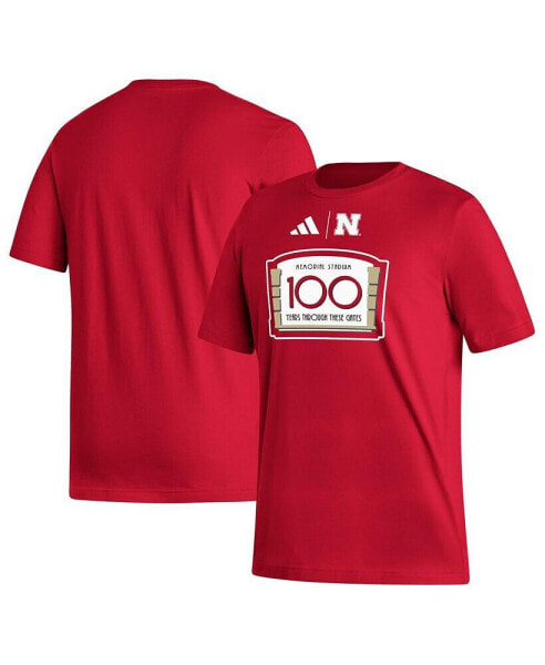 Men's Scarlet Nebraska Huskers Memorial Stadium 100th Anniversary Sideline Strategy Fresh T-shirt