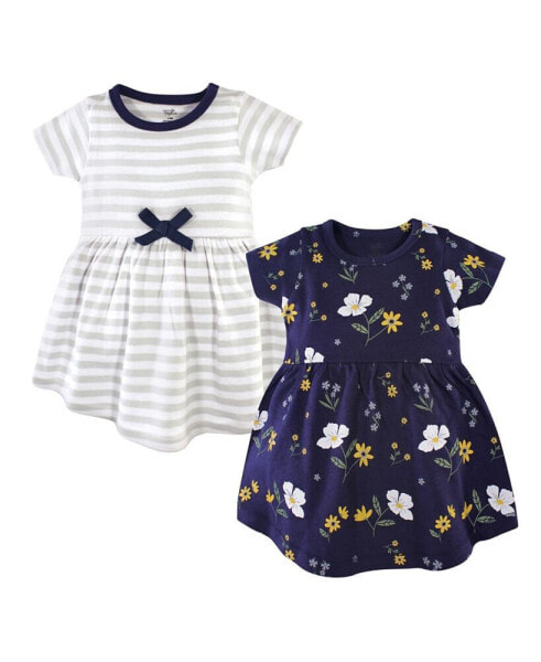 Toddler Boys Hudson Cotton Short-Sleeve Dresses 2pk, Night Blooms