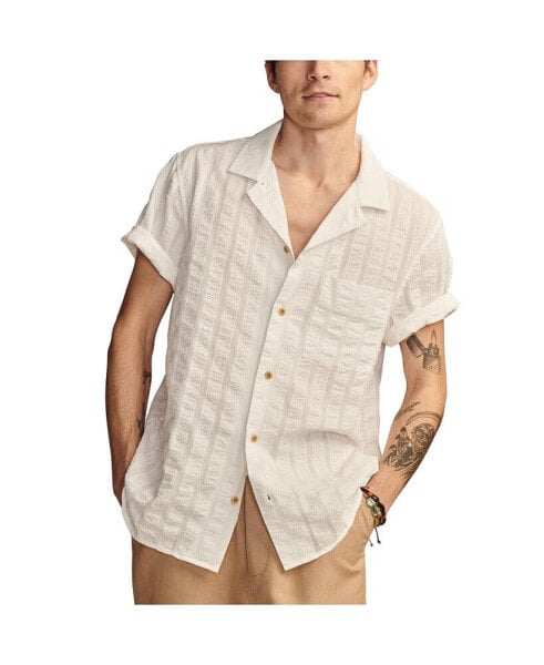 Men's Solid Seersucker Short Sleeve Shirt