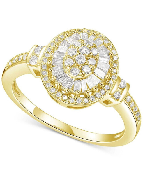 Diamond Oval Starburst Cluster Ring (1/2 ct. t.w.) in 14k White, Yellow or Rose Gold
