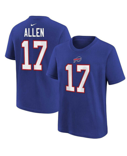 Big Boys Josh Allen Royal Buffalo Bills Player Name and Number T-shirt