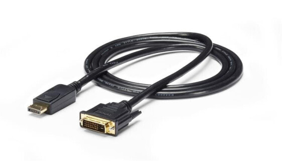 StarTech.com 6ft (1.8m) DisplayPort to DVI Cable - 1080p Video - DisplayPort to DVI Adapter Cable - DP to DVI-D Converter Single Link - DP to DVI Monitor Cable - Latching DP Connector - 1.8 m - DisplayPort - DVI-D - Male - Male - Straight
