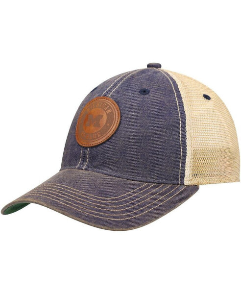 Men's Navy Michigan Wolverines Target Old Favorite Trucker Snapback Hat