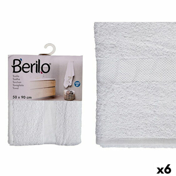 Банное полотенце Berilo 50 x 90 см Белое (6 штук)