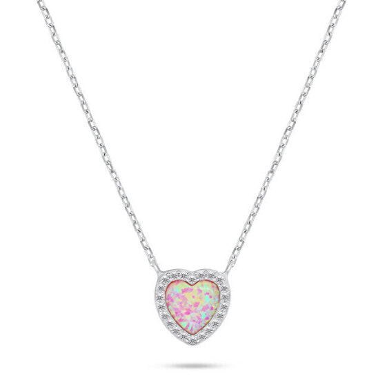 Колье Brilio Silver Sparkling Heart Opal