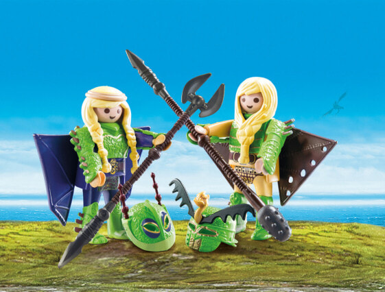 Набор с элементами конструктора Playmobil Dragons 70042 Забияка и Задирака в летном костюме