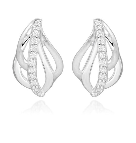 Sparkling silver earrings with cubic zirconia SC482