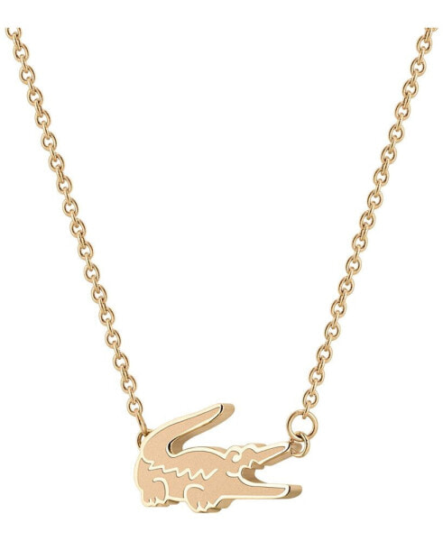 Carnation Gold Tone Crocodile Necklace