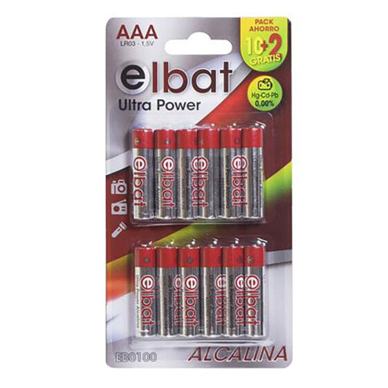 ELBAT LR03/AAA Alkaline Battery 12 Units