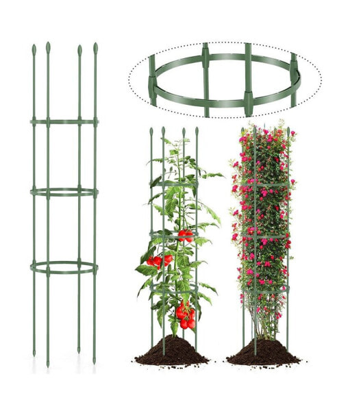 2-Pack Garden Trellis 56" Plant Support & Tomato Cages with Adjustable Height