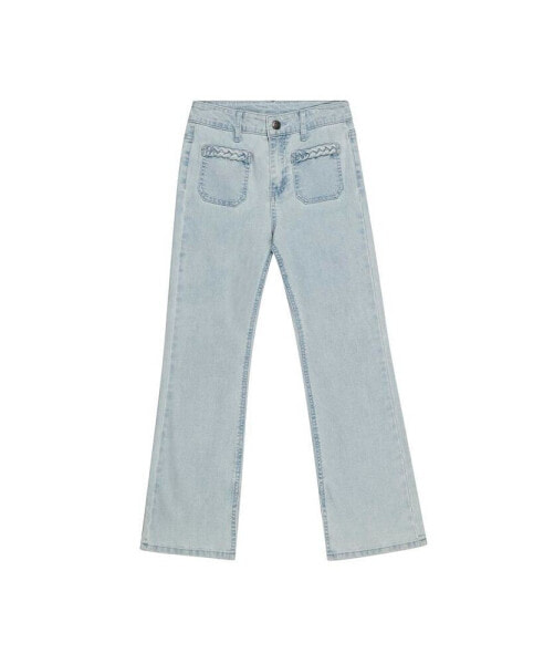 Little Girls Denim Wide Leg Pant