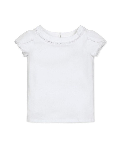 Girls' Short Sleeve Knit Top with Tulip Sleeves, Infant