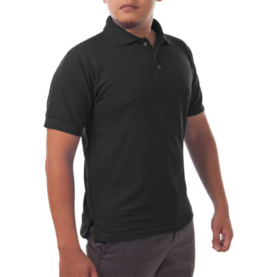Page & Tuttle Solid Jersey Short Sleeve Polo Shirt Mens Black Casual P39909-BBK