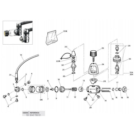 CRESSI AC9-AC10 First Stage Regulation Bolt