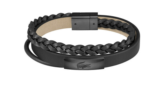 Fusion Black Leather Bracelet 2040318