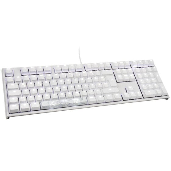 Ducky One 2 White Edition PBT Gaming Tastatur, MX-Red, weiße LED - weiß