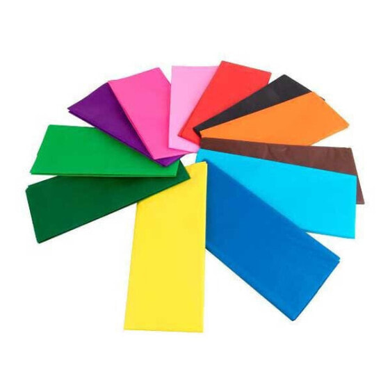 Блокнот Liderpapel Тканевая бумага 52x76 см дисплей 60 пакетов по 5 листов 12 разноцветных
