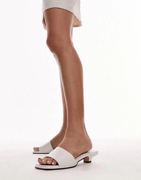 Topshop Iliana kitten heel mule in white