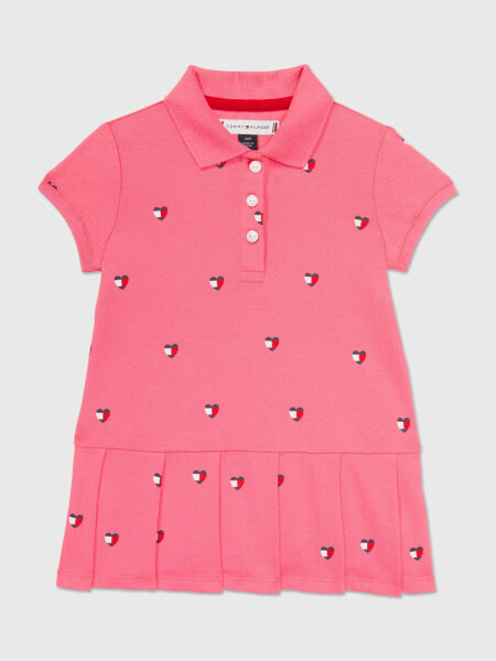 Babies' Heart Logo Pleated Polo Dress