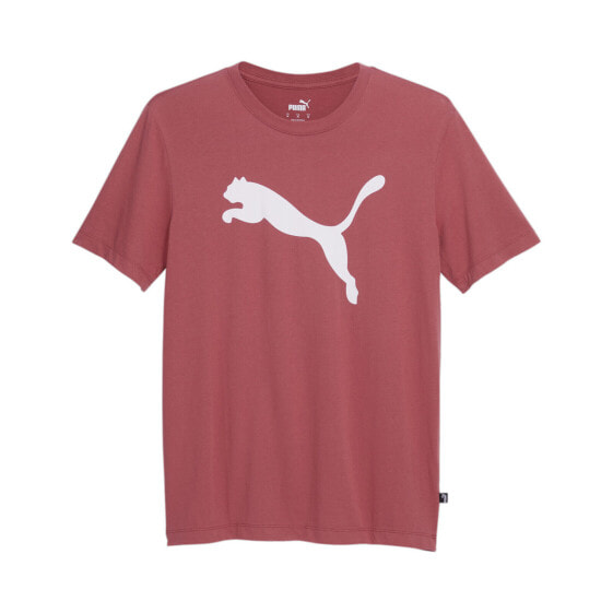 Puma Essential Cat Logo Crew Neck Short Sleeve T-Shirt Mens Red Casual Tops 678