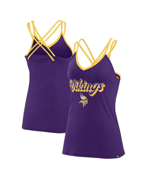 Women's Purple Minnesota Vikings Go for It Strappy Crossback Tank Top