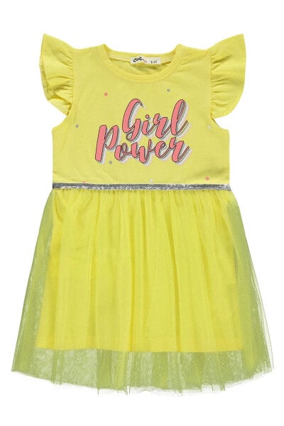 Kız Çocuk Elbise 2-5 Yaş Sarı