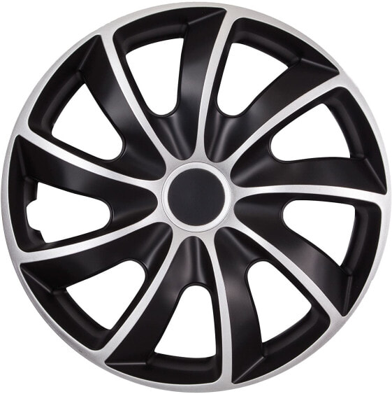 Колпаки на колеса NRM Wheel Trims Quad двухцветные черные/серебристые набор из 4 шт.