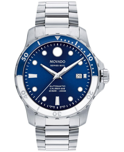 Series 800 Men's Swiss Automatic Silver-Tone Stainless Steel Bracelet Watch 42mm