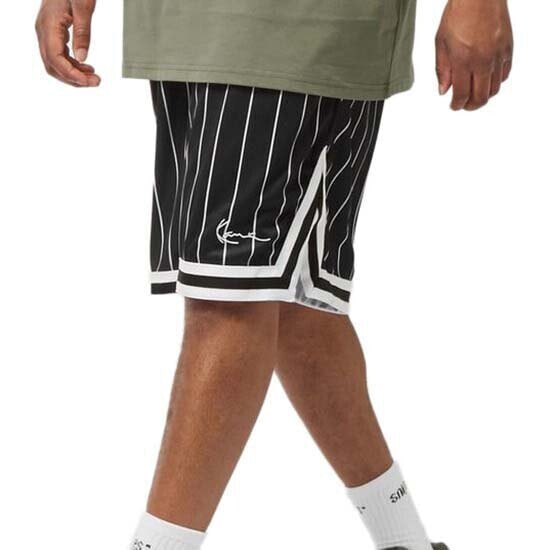 KARL KANI Small Signature Pinstripe Mesh sweat shorts