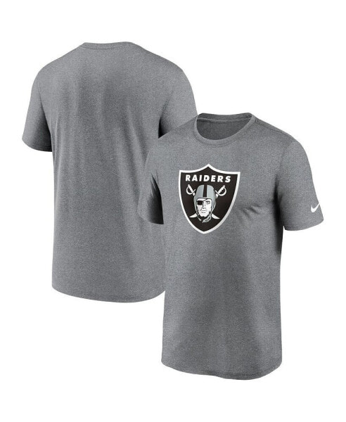 Men's Heather Charcoal Las Vegas Raiders Legend Logo Performance T-shirt