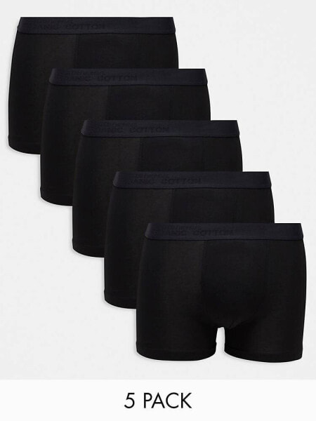 Selected Homme Johan 5 pack trunks in black