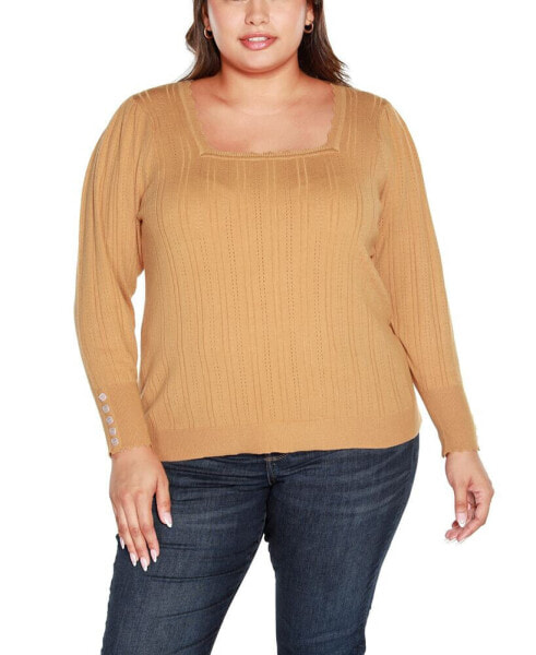 Plus Size Square Neck Sweater