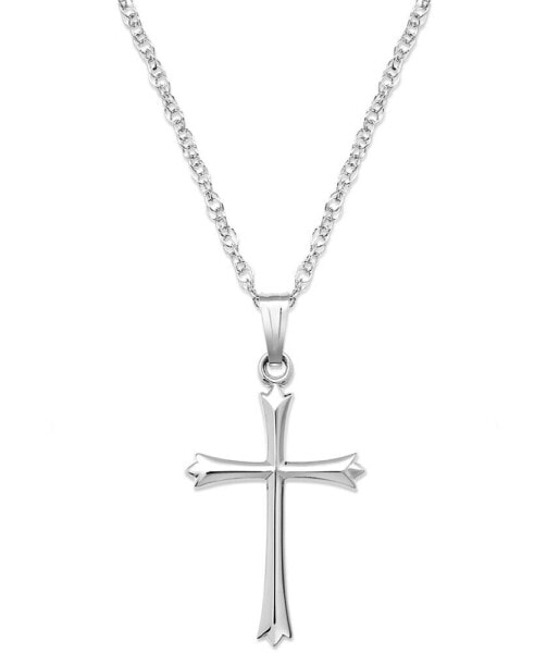 Sterling Silver Necklace, Pointed Tip Cross Pendant