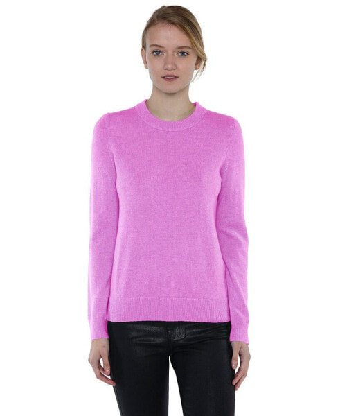 Women's 100% Pure Cashmere Long Sleeve Crew Neck Pullover Sweater (1362, Lime, X-Small )