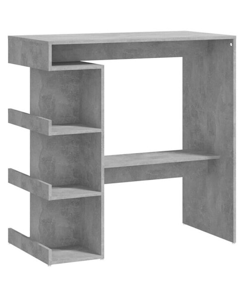 Bar Table with Storage Rack Concrete Gray 39.4"x19.7"x40"Engineered Wood