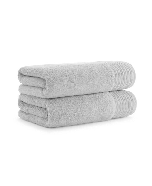 Anatolia Turkish Bath Towels (2 Pack), 30x60, 600 GSM, Woven Linen-Inspired Dobby, Ring Spun Combed Cotton, Low Twist