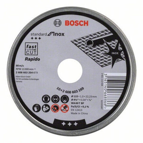 Bosch 2 608 603 254 - Cutting disc - Stainless steel - Bosch - 2.22 cm - 11.5 cm - 1 mm