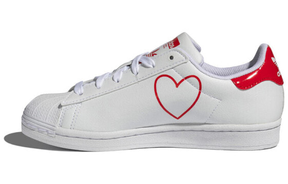 Кеды adidas Originals Superstar бело-красные для женщин