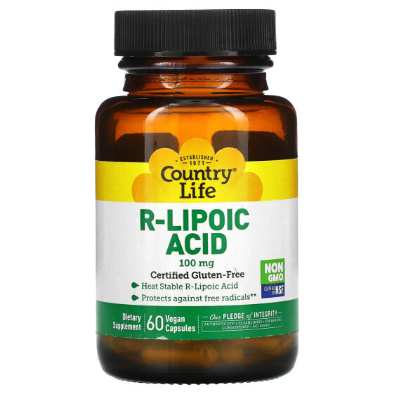 Антиоксидант Ru-Lipoic Acid 100 мг 60 веганских капсул Country Life