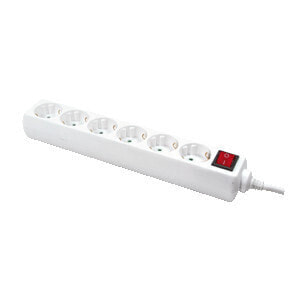 LogiLink LPS202 - 1.5 m - 6 AC outlet(s) - IP20 - White - TUV / GS - 250 V