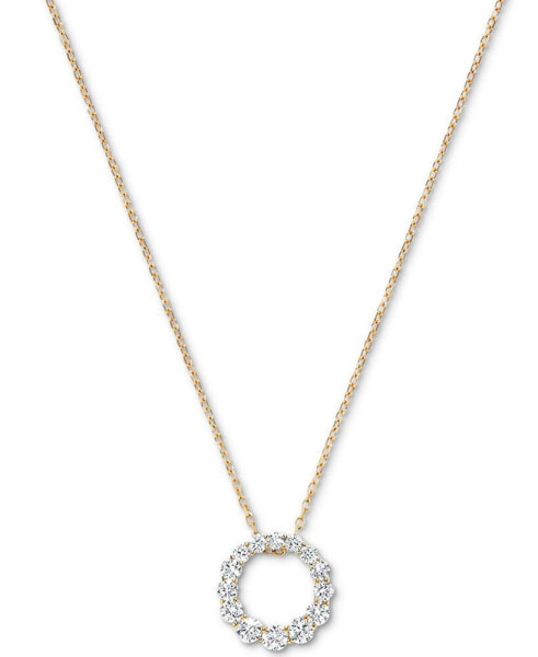 Diamond Graduated Circle 18" Pendant Necklace (5/8 ct. t.w.) in 14k White Gold or 14k Yellow Gold