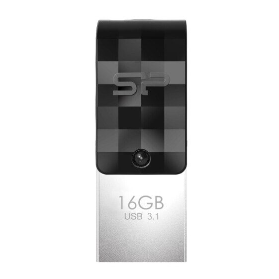Silicon Power Mobile C31 - 16 GB - USB Type-A / USB Type-C - 3.2 Gen 1 (3.1 Gen 1) - Swivel - 3.3 g - Black - Silver