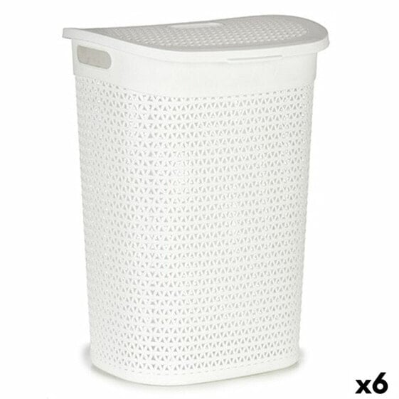 Корзина для белья Белый Пластик 60 L 43,5 x 57,5 x 34 cm (6 штук)