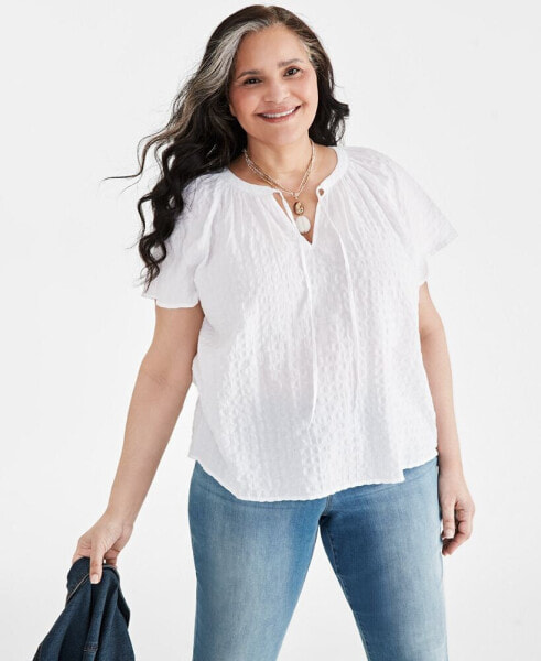 Plus Size Flutter-Sleeve Top, Created for Macy's