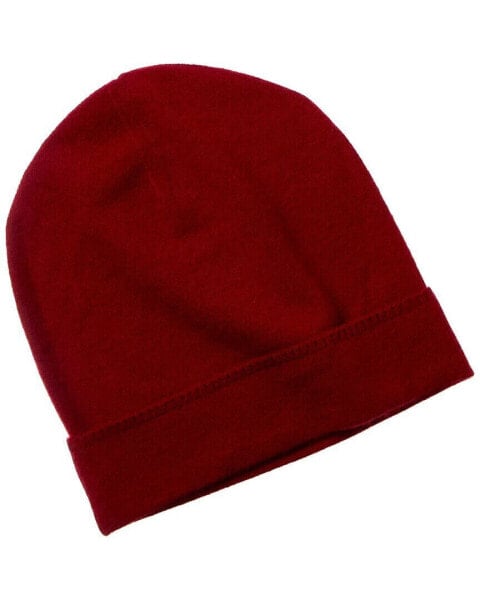 Qi Cashmere Jersey Cuffed Cashmere Beanie Men's Red Os